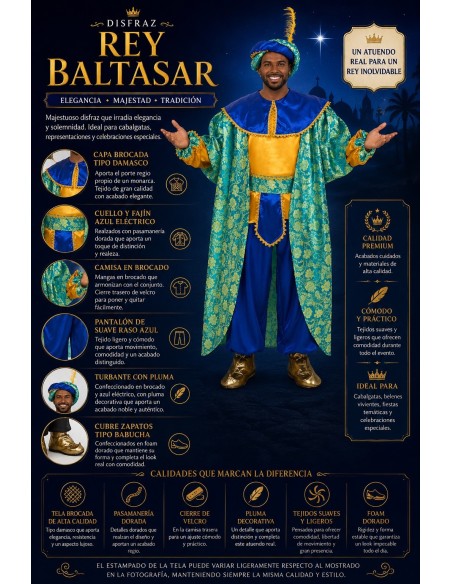 Fantasia Rei Baltasar Tamanho L Novo | Fantasias para Adultos O Rei do Carnaval